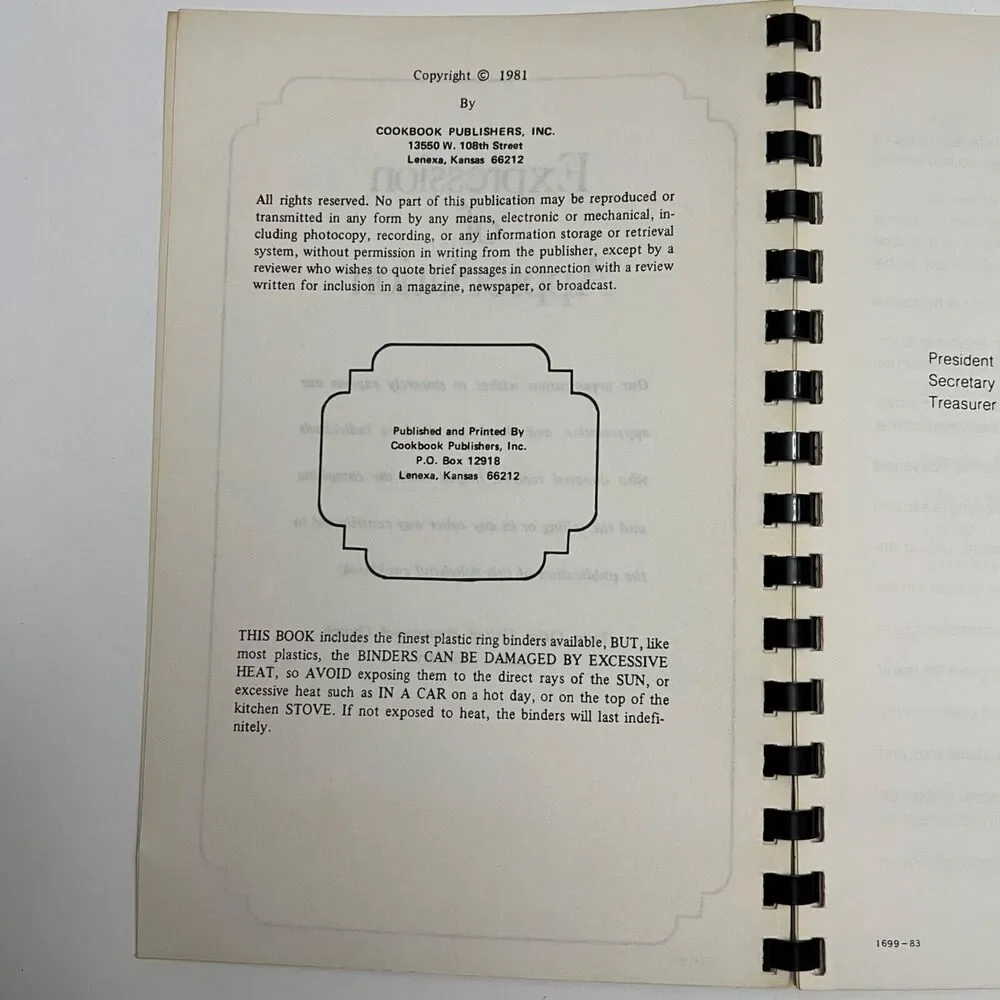 Vintage Cookbook Treasures from the Kings Kids 1981 Spiral Bound Paperback